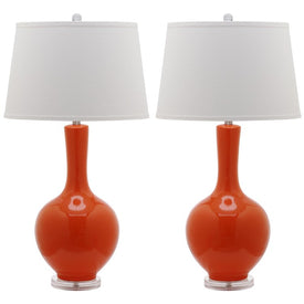 Blanche Two-Light Gourd Table Lamps Set of 2 - Orange