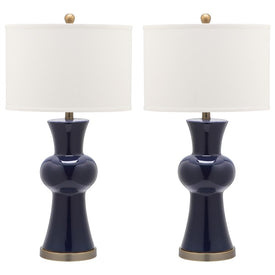 Lola Two-Light Column Table Lamps Set of 2 - Navy