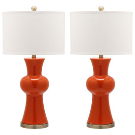 Lola Two-Light Column Table Lamps Set of 2 - Orange