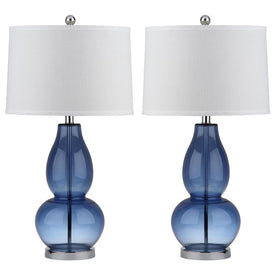 Mercurio Two-Light Double Gourd Table Lamps Set of 2 - Blue
