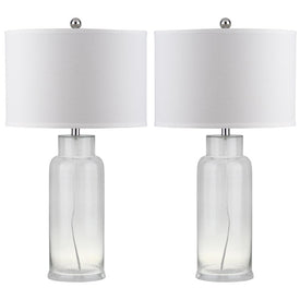 Bottle Two-Light Glass Table Lamps Set of 2 - Clear