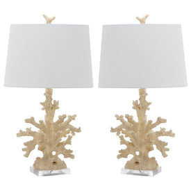 Coral Branch Two-Light Table Lamps Set of 2 - Cream