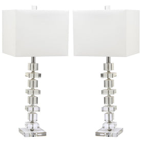 Deco Two-Light Crystal Table Lamps Set of 2 - Crystal
