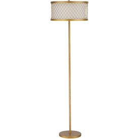 Evie Two-Light Mesh Floor Lamp - Antique Gold