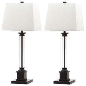 Davis Two-Light Table Lamps Set of 2 - Black/Clear