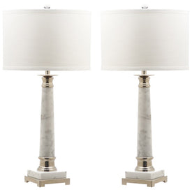Colleen Two-Light Table Lamps Set of 2 - White Marble
