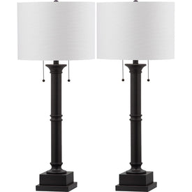 Estilo Four-Light Column Table Lamps Set of 2 - Silver Gray