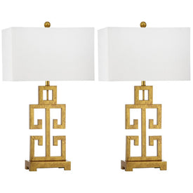 Greek Two-Light Key Table Lamps Set of 2 - Antique Gold