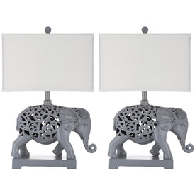 Hathi Two-Light Sculpture Table Lamps Set of 2 - Light Gray
