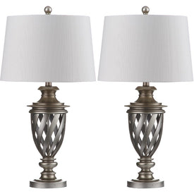 Byron Two-Light Urn Table Lamps Set of 2 - Antique Silver