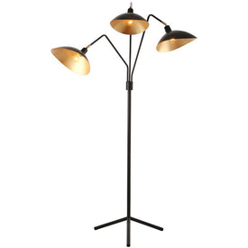 Iris Three-Light Floor Lamp - Black