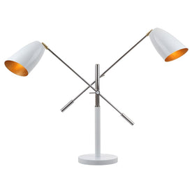 Mavis Two-Light Adjustable Table Lamp - White