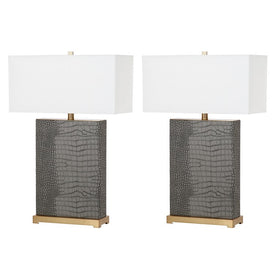 Joyce Two-Light Faux Alligator Table Lamps Set of 2 - Gray