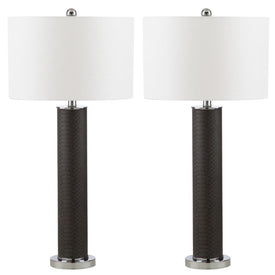 Ollie Two-Light Faux Snakeskin Table Lamps Set of 2 - Gray