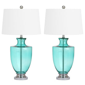 Desiree Two-Light Glass Table Lamps Set of 2 - Green