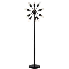 Urban Twelve-Light 67.5" H Retro Floor Lamp - Black