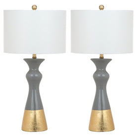 Iris Two-Light Table Lamps Set of 2 - Gray/Gold