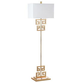 Sauna Single-Light Floor Lamp - Gold/Clear