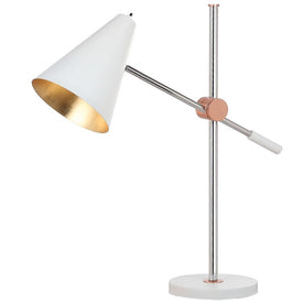 Alexus Single-Light Table Lamp - Chrome/White