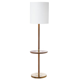 Janell Single-Light End Table Floor Lamp - Brown