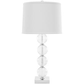 Amanda Single-Light Crystal Glass Globe Table Lamp - Clear