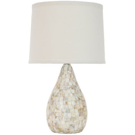 Lauralie Single-Light Capiz Shell Table Lamp - Ivory