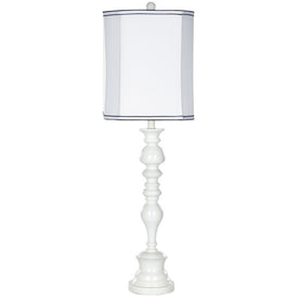 Polly Single-Light Candlestick Table Lamp - White