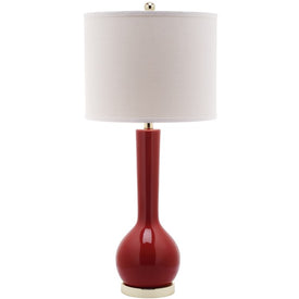 Mae Single-Light Long Neck Ceramic Table Lamp - Red