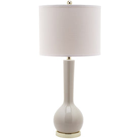 Mae Single-Light Long Neck Ceramic Table Lamp - Light Gray