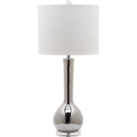 Mae Single-Light Long Neck Ceramic Table Lamp - Silver