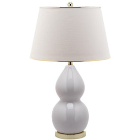 Jill Single-Light Double- Gourd Ceramic Table Lamp - White