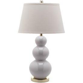 Pamela Single-Light Triple Gourd Ceramic Table Lamp - White