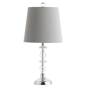 Lucena Single-Light Table Lamp - Gray Shade/Clear Base