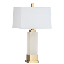 Rozella Single-Light Alabaster Table Lamp - White/Gold