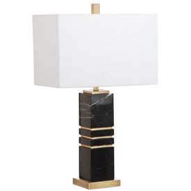Jaxton Single-Light Marble Table Lamp - Black/Gold