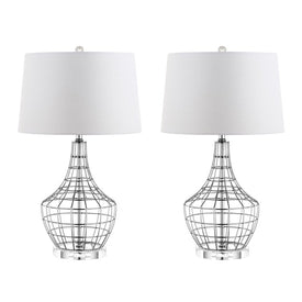 Olga Two-Light Table Lamps Set of 2 - Silver