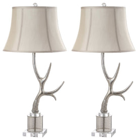 Adele Two-Light Antler Table Lamps Set of 2 - Silver