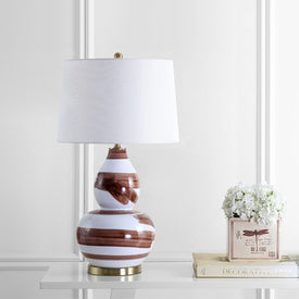 Aileen Single-Light Table Lamp - Brown/White