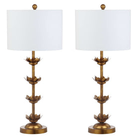 Lani Leaf Two-Light Table Lamps Set of 2 - Antique Gold