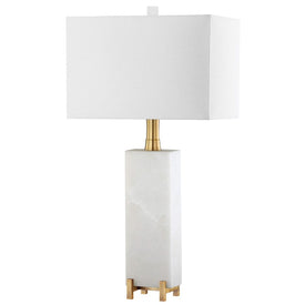Sloane Single-Light Alabaster Table Lamp - White/Brass Gold