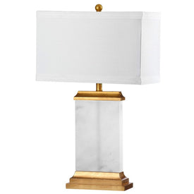 Delilah Single-Light Alabaster Table Lamp - White