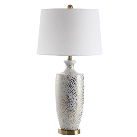 Linnea Single-Light Table Lamp - White/Gold
