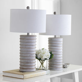Melina Two-Light Table Lamps Set of 2 - White Wash