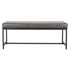 Chase Faux Leather Bench - Gray