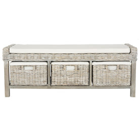 Kobutsu Storage Bench - Gray White Wash/Eggshell