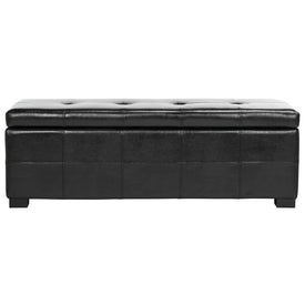 Maiden Large Tufted Storage Bench - Black/Black