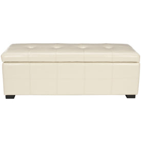 Maiden Large Tufted Storage Bench - Flat Cream/Black