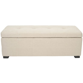 Maiden Large Tufted Storage Bench - Taupe/Black