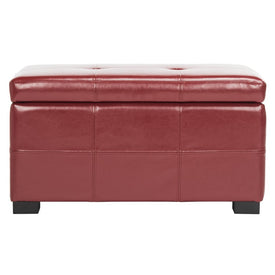 Maiden Small Tufted Storage Bench - Red/Black