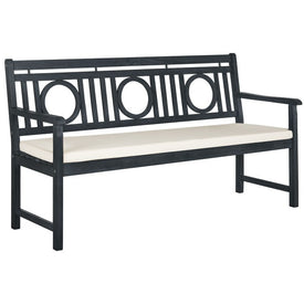 Montclair Three-Seat Bench - Dark Slate Gray/Beige